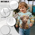 thumbnail image 7 of Xoenoiee Highland Cattle Butterfly Flower Print Sweatshirt for Girls Ruffle Pullover Top Casual Long Sleeve Shirt Kids Crewneck Sweater Streetwear, Size 1-2 Years, 7 of 7