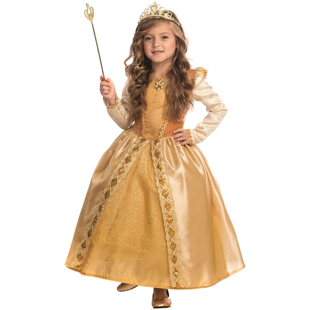 Vestido de gala dorado para niñas, disfraz de princesa, de Estados Unidos