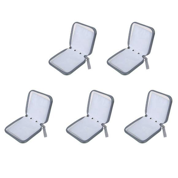 5X 40 CD DVD Disc Album Storage Carry Case Cover Wallet Sleeve Holder Bag Hard Box - Silver