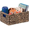 thumbnail image 1 of Wicker Baskets (Large, Black Wash, 1PC) Rattan Woven Baskets, Water Hyacinth Baskets, Seagrass Storage Baskets for Shelves, 1 of 8