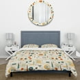 thumbnail image 3 of Designart "Geometric Resurgence In Midcentury Design I" Orange Midcentury Bedding Covert Set - Mid-Century Modern Bed Set With 1 Sham, 3 of 5