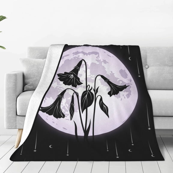 Wildflowers Floral Blanket, Colorful Flower Flannel Throw Blanket, Soft Lightweight Cozy Blanket for Sofa, Couch, Bed, Bedroom Decor, Travel Use 50x40