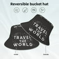 thumbnail image 5 of Bingfone Travel The World1 Bucket Hat For Men Women,Packable Reversible Printed Sun Hats,Fisherman Outdoor Travel Hiking Beach Caps, 5 of 9