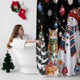 thumbnail image 5 of Christmas Snowman Bathroom Shower Curtain Squirrel Cat Xmas Tree Ball Black Winter Waterproof Washable Shower Curtains for Bathtub Bath Decor with Grommets and Hook 54 X 78 Inch, 5 of 8