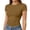 Khaki, variant on UDAUDU T Shirts for Women Crew Neck Fall Summer Basic Short Sleeve T Shirts Slim Fit Blouse Trendy Crop Tops Fluorescent Green L