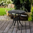 thumbnail image 5 of Outdoor Round Dining Table with Umbrella | Great for Outdoor Entertaining | Rust - Fighting Aluminum Build | Keeps Balance on Uneven Ground, 5 of 5