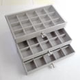 thumbnail image 3 of Jelry Box, Necklace Bracelets Display Case with Grid, Flannel Storage Holder Compact Display Stand Jelry Organizer Tray for s, 3 of 7