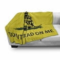 thumbnail image 3 of Don't Treat on Me Soft Flannel Fleece Throw Blanket, American Independence Rattlesnake Gadsden Flag, Cozy Plush for Indoor and Outdoor Use, 60" x 80", Yellow Charcoal Grey, by Ambesonne, 3 of 6