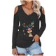 thumbnail image 1 of Camisas de Navidad Para Mujer Tops de Manga Larga Con Cuello en V Impreso Fuera Del Hombro Blusa Suelta Jersey Odeerbi ODB198243, 1 of 8