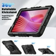 thumbnail image 5 of Case for Lenovo Tab One/K9 8.7 Inch 2025 with Screen Protector, 360 Degree Rotating Kickstand Hand Strap Heavy Duty Shockproof Cover with Shoulder Strap, Black, 5 of 7