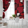 thumbnail image 5 of Valentine's Day Blackout Curtains for Bedroom, Red Black Love Hearts Plaid Romantic Thermal Insulated Kitchen Drapes with Grommets, Light Blocking Window Treatment, 2 Panels 52" x 84", 5 of 7