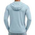 thumbnail image 5 of Hearthz Men UPF 50+ UV Protection Jackets Full Zip Sun Protection Quick Dry Long Sleeve Sun Protection Fishing Shirts Zip Pockets Blue L, 5 of 9