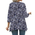 thumbnail image 4 of Fantaslook Plus Size Women Tunic Tops 3/4 Sleeve Dressy Casual Blouses Loose Flowy Floral Shirts, 4 of 8