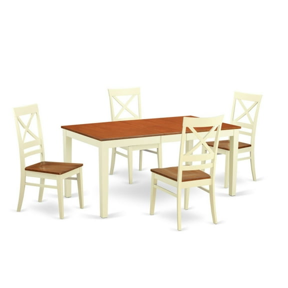 East West Furniture Nicoli 5 Piece Cross-And-Ladder Dining Table Set