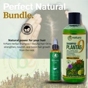Herbal Shampoo 9-Plant–16.9 fl oz–with Cacahuananche, Sangre de Grado, Bergamot, Aloe, Rosemary & More Paraben-Free + 4 oz Batana Oil – Strengthening & Nourishing Hair Combo – Natural Hair Care BE