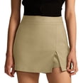thumbnail image 3 of Lixiuxyad Skirt for Women High Waist Split Hem Skirt Pants For Stretchy Zipper Culottes Shorts Slacks,Yellow, 3 of 7