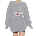 thumbnail image 4 of biudgviw Merry Christmas Sweatshirt for Women Fall Soft Fleece Long Sleeve Pullover Shirts Trendy Crewneck Graphic Oversized Tops, 4 of 5