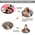 thumbnail image 2 of Fashionable Full-Print Drawstring Cosmetic & Makeup Bag – Large Portable Makeup Organizer with Inner Zipper Pocket & Mesh Compartment, Travel Toiletry Bag for Women, 2 of 5