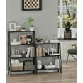 thumbnail image 4 of Ladder Bookshelf, 4 Tier Bookcase, Small Bookshelf with Storage, Freestanding Display Stand for Living Room, Kitchen, Bedroom, Balcony, Black, 4 of 7