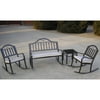 Oakland Living Rochester 4 pc. Outdoor Iron Rocker Set with Cushions