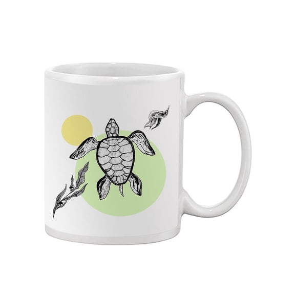 Sea Turtle Ink Lineart Colors Mug - Image by Shutterstock,