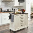 thumbnail image 2 of Bowery Hill Traditional Wood Kitchen Cart in White, 2 of 7