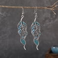 thumbnail image 5 of Grandest Birch 1 Pair Lady Earrings Creative Leaf Shape Individual Rhinestone Drop Earrings for Gift Rhinestone,Alloy Green, 5 of 8