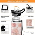 thumbnail image 4 of 32oz Transparent Sports Water Bottle with Straw for Kids Adults Outdoor School Gym Fitness Pastel Pink Pumpkins, 4 of 7