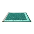 thumbnail image 2 of Ahgly Company Machine Washable Indoor Square Abstract Turquoise Blue Contemporary Area Rugs, 6' Square, 2 of 4