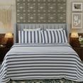 thumbnail image 6 of Color Sense Brushed Percale Cotton Blend - 4 Piece Bed Sheet Set - Cool & Crisp, Wrinkle Resistant - King Navy Stripe, 6 of 9