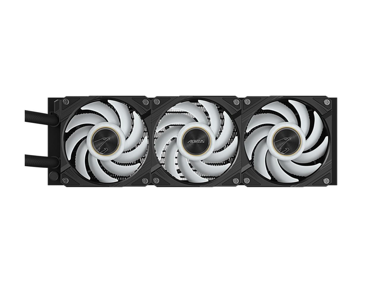 AORUS WATERFORCE X II 360 Liquid CPU Cooler, 360mm Radiator with 3x 120mm low noise ARGB Fans, compatible with Intel LGA1700 & 1851 and AMD AM5(GP-AORUS WATERFORCE X II 360)