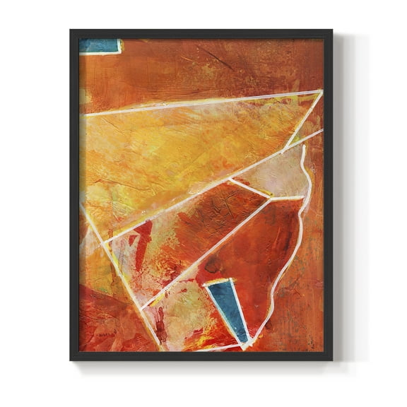 Primary Connection III Framed Print in Black Solid Wood Framed Print No Nail Hanging