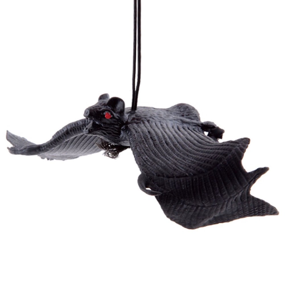 Hanging Rubber Bat On String Wall Hanging Joking Trick For Halloween Party Prop