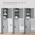 thumbnail image 4 of 67“ Tall Bathroom Cabinet, Storage Cabinet with 4 Shelves & 2 Doors, Narrow Storage Cabinet for Bathroom, Living Room, Home Office, Greige, 4 of 17