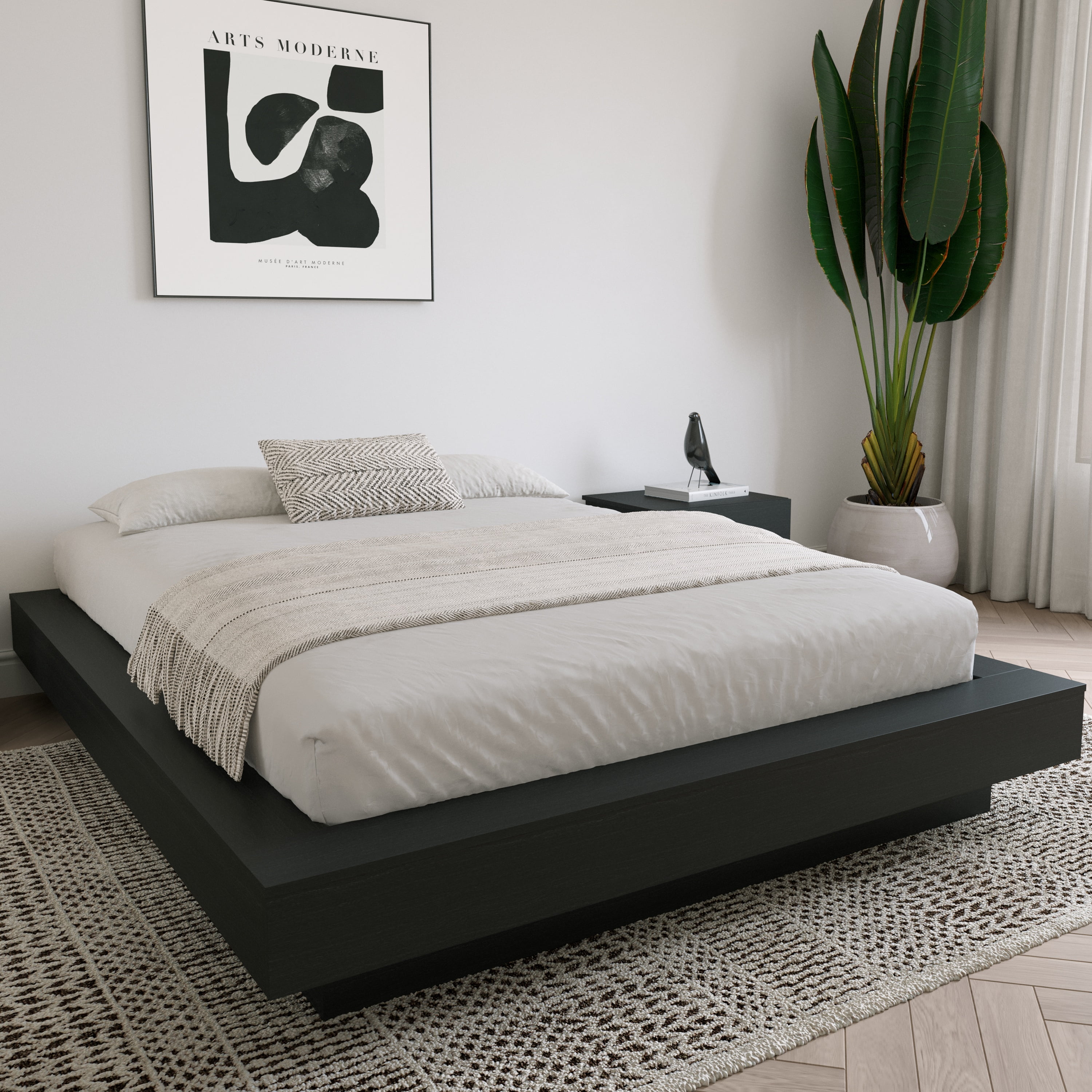 Nexera Marconi Platform Bed Frame - Queen Size, Oak - Walmart.com