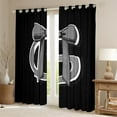 thumbnail image 2 of Erosebridal Initial Letter G Curtains for Living Room, Black Gray 30%-50% Blackout Curtains Set of 2 (52x84), Kawaii Bow-tie Curtains and Drapes (52x84), Window Curtains Room Decorative, 2 of 6