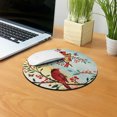 thumbnail image 5 of WIRESTER 7.88 in Round Mouse Pad with Non-Slip Rubber Base for Computers, Laptop, Office & Home - Red Cardinal Birds, 5 of 5