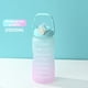 thumbnail image 1 of Botella de agua motivacional con marcador de tiempo y pajita | Gran capacidad de 2 l | Tapa abatible antifugas | Boca ancha para hielo y fruta | Plástico Tritan sin BPA para deportes y gimnasio, 1 of 2