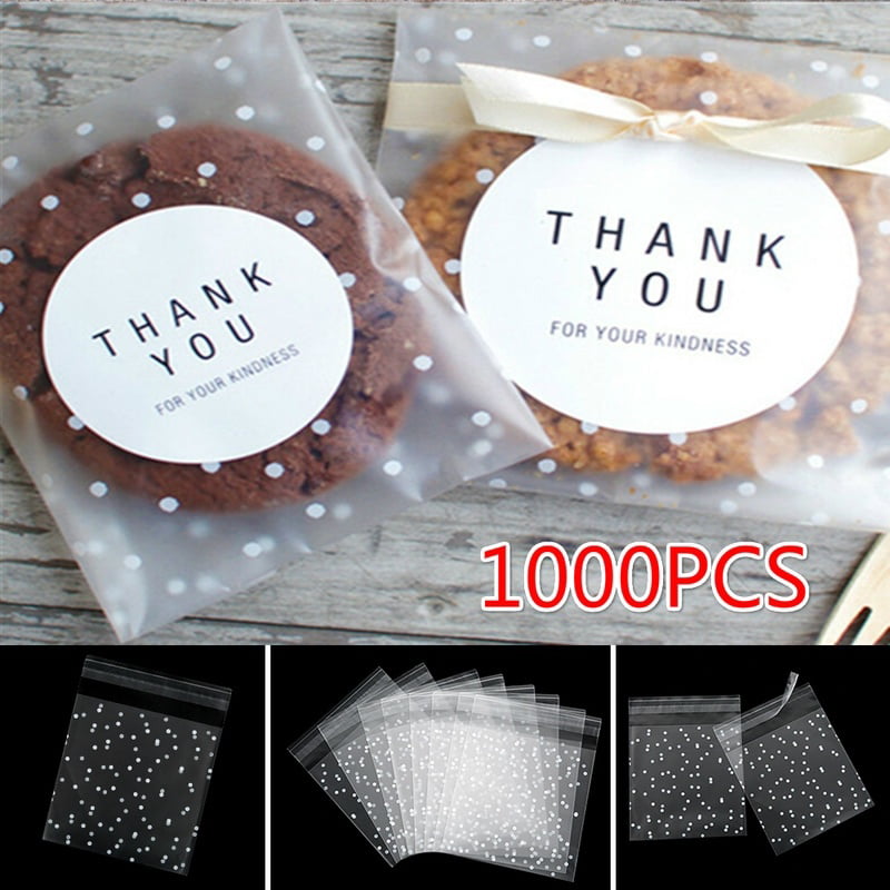 100/200PCS Candy Cookie Bag DIY Self-adhesive Biscuits Packaging Gift Bags 