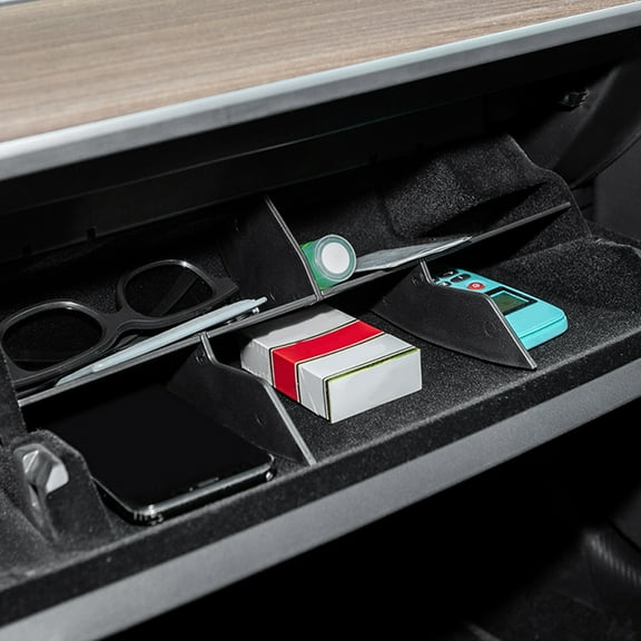 Worgeous  Glove Box Storage Organizer for Car Console Armrest Accessories Black