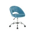 thumbnail image 3 of Chaise de Bureau à Domicile Milo à Hauteur Réglable en Velours Bleu en Microfibre, 3 of 10