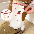 thumbnail image 5 of Women's Cute Crew Socks, Casual Athletic Bowknot Cherry Calf Novelty Socks, 5 of 14