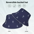 thumbnail image 5 of Kll Anchor Heart Blue Bucket Hat For Women Men Packable Travel Beach Sun Hat Outdoor Rave Accessories Reflective Fisherman Cap, 5 of 9