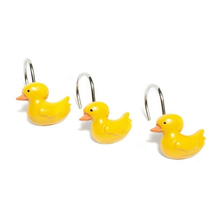 Ducky Resin Shower Curtain Hooks (Set of 12), High in quality and best in class By Carnation Home