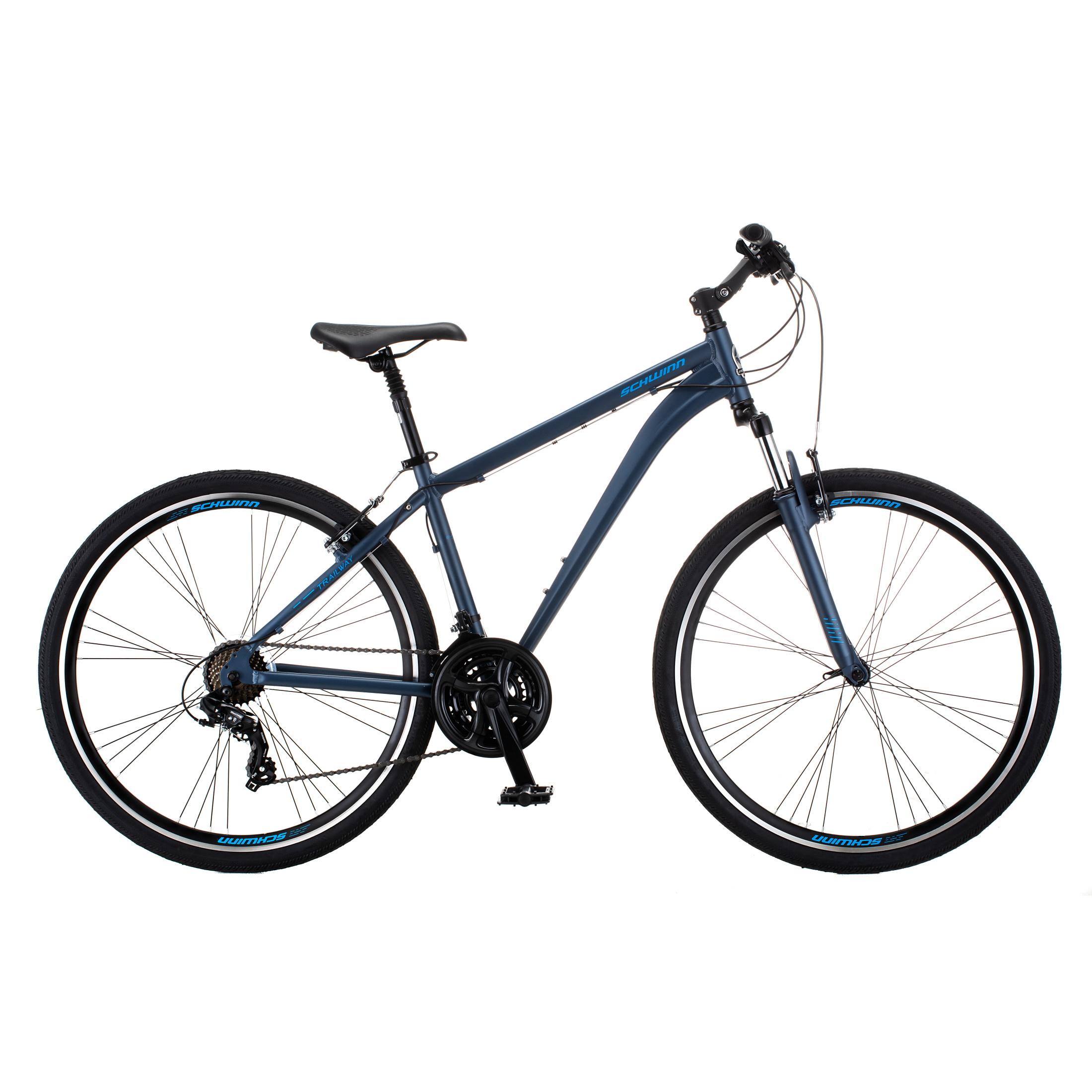 Schwinn Trailway Hybrid Bike, 700c Wheel, 21 Speeds, Blue