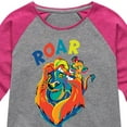 thumbnail image 3 of The Lion King - Mufasa & Simba - Roar - Toddler & Youth Girls Raglan Graphic T-Shirt, 3 of 5
