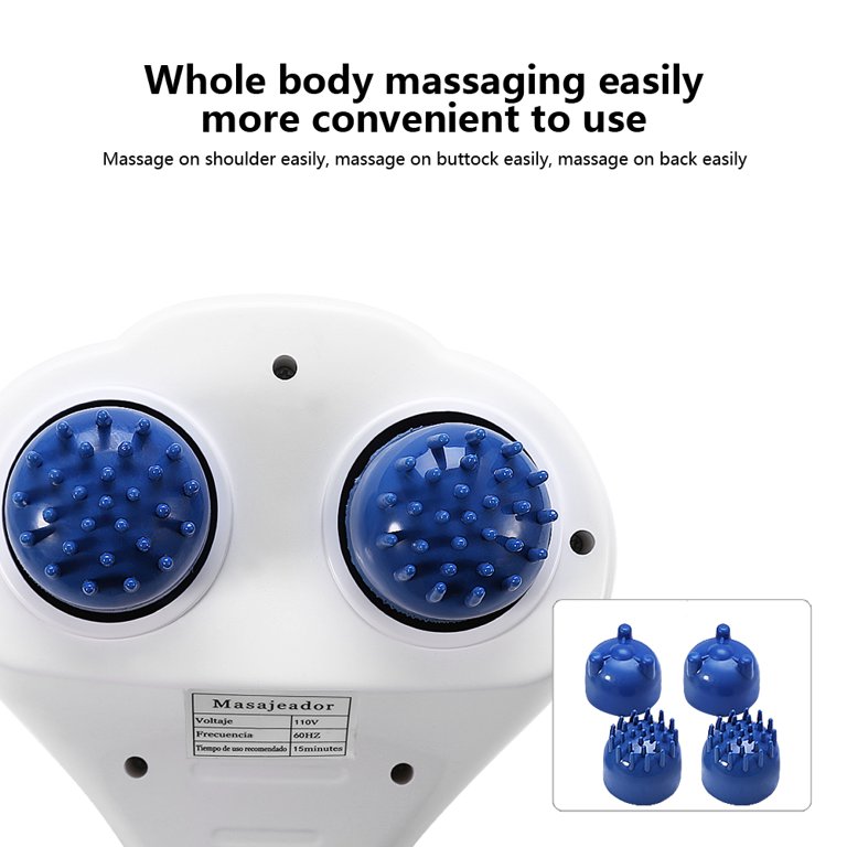 Knifun 110V Electric Double Headed Neck Back Full Body Kneading Deep Tissue  Percussion Massager, 1 x Body Massager with 6 Massager Heads,Double Headed