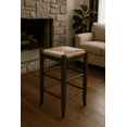 thumbnail image 4 of Ergode 24" SQ Rush Stool | Hand-Woven Seat | Solid Hardwood | Napoleon Style Legs | Range of Colors, 4 of 5