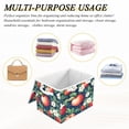 thumbnail image 6 of Yayeee Collapsible Cube Storage Bin with Lid Fabric Closet Decorative Basket with Handles, Blue Apple Pattern, 6 of 7