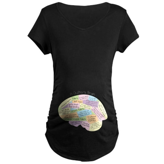 CafePress - Quilter's Brain Maternity T Shirt - Maternity Dark T-Shirt